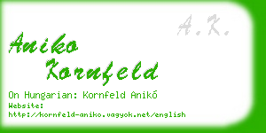 aniko kornfeld business card